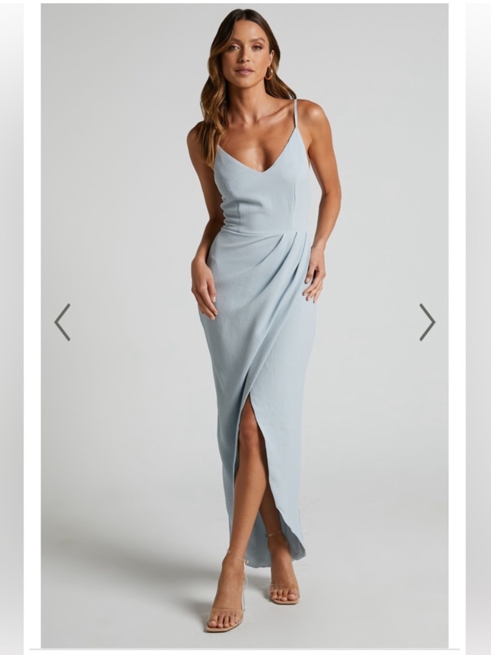 Showpo Midi Dress- Ice Blue- Size 8